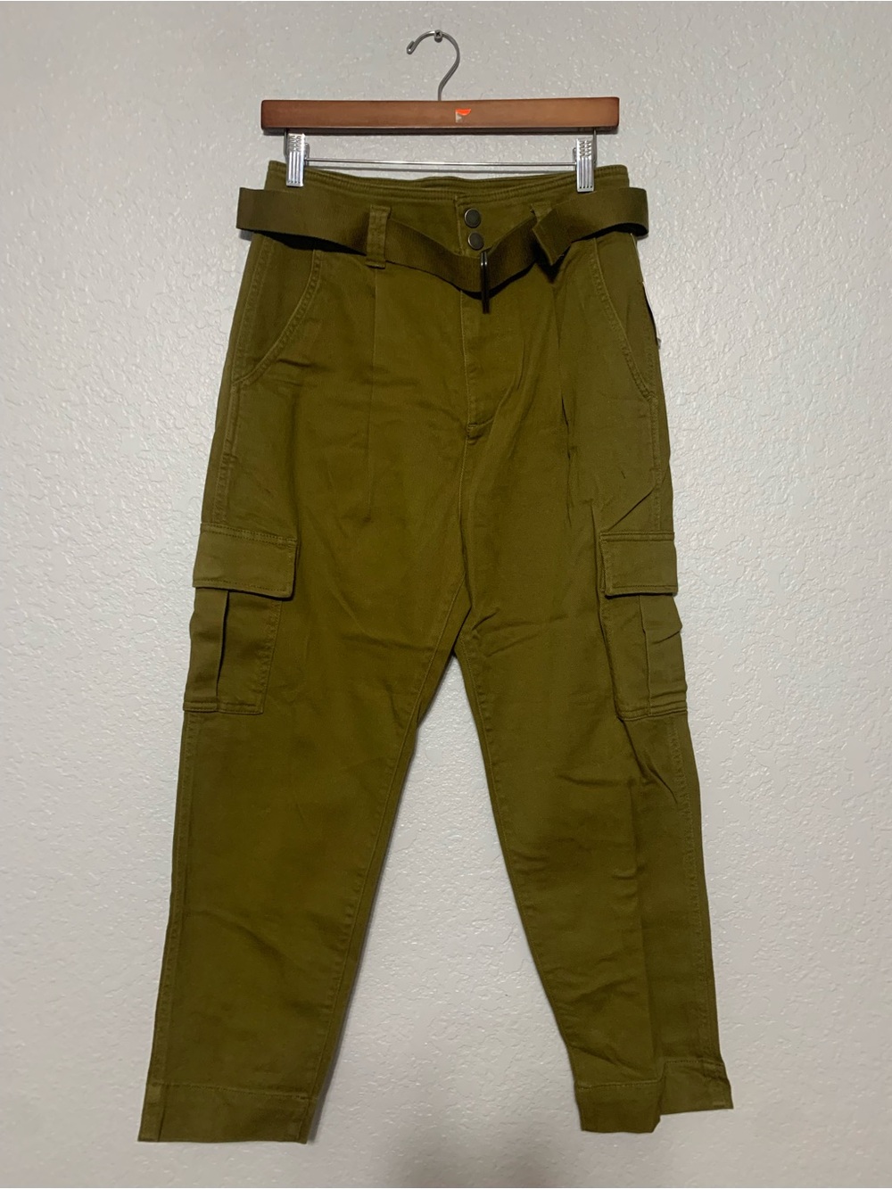 GAP Olive Cargo Tapered Pants with Belt